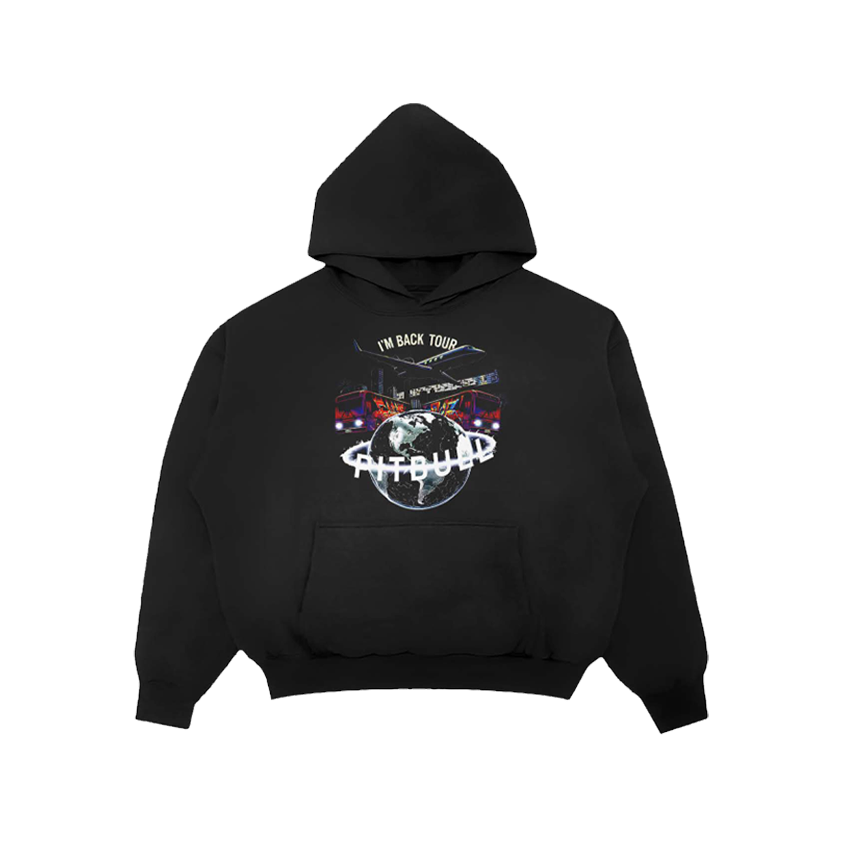 Black hoodie with graphic design