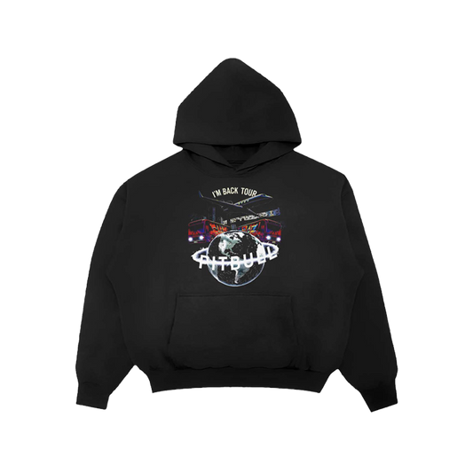 Black hoodie with graphic design